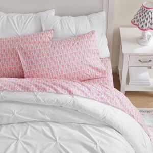Roller Rabbit Pink and White Bedding Set TWIN